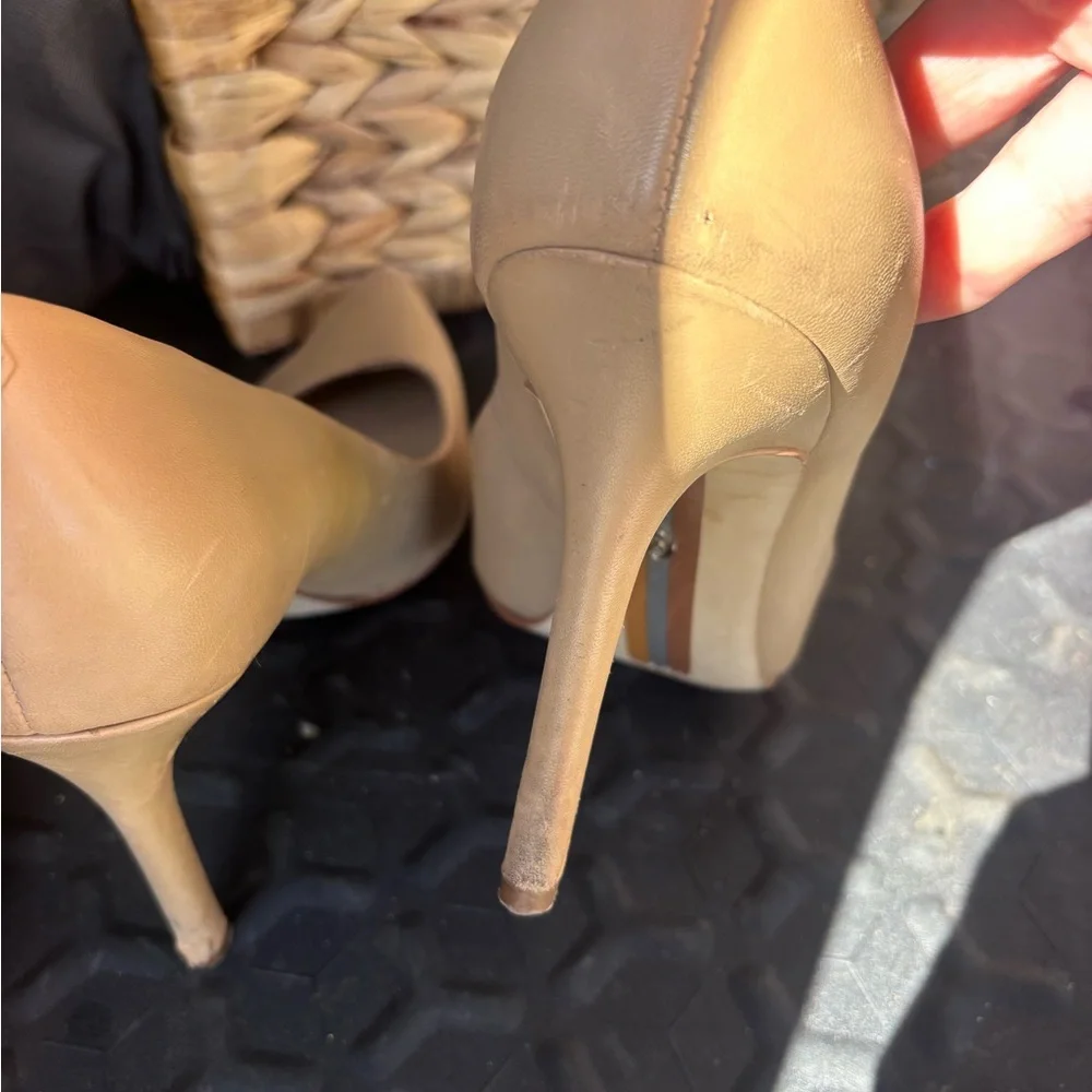 Sam Edelman Nude Pointed Toe Stiletto Pumps Size 10 - Picture 3 of 6